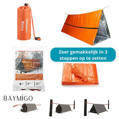 Ultieme Noodoverlevingstent met 120dB Fluitje – Warm, Waterbestendig & Compact!