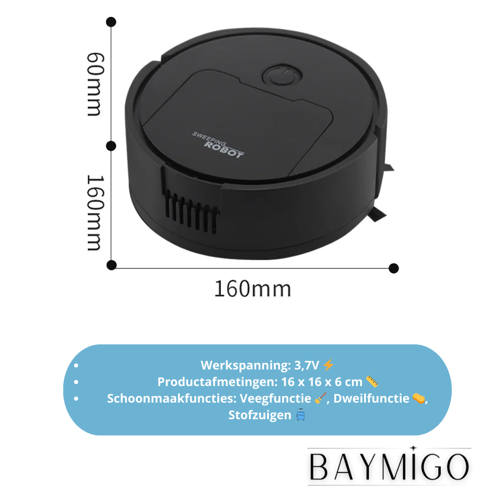 De Ultieme 3-in-1 Slimme Robot: Stofzuigen, Vegen & Dweilen voor een Moeiteloze Schoonmaak