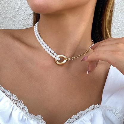 Luxe Witte Parel Choker – Tijdloze Elegantiesymboliek
